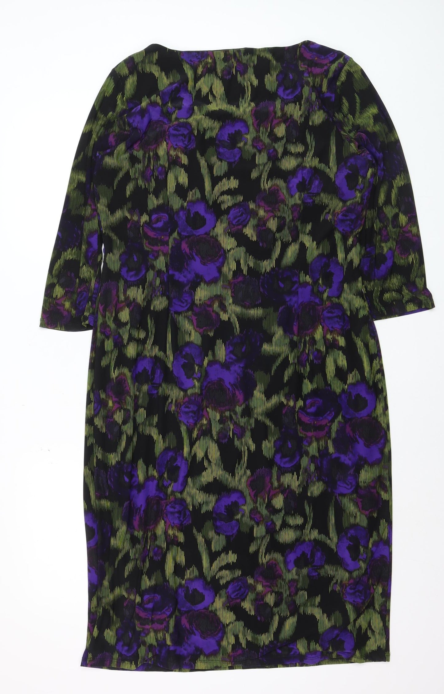 Precis Petite Womens Multicoloured Size 16 Floral Sheath Dress