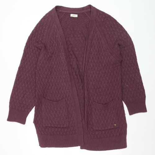 Fat Face Women’s Purple Chunky Knit Long Sleeve Cardigan Size 12