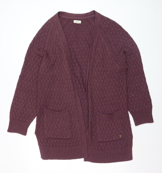 Fat Face Women’s Purple Chunky Knit Long Sleeve Cardigan Size 12