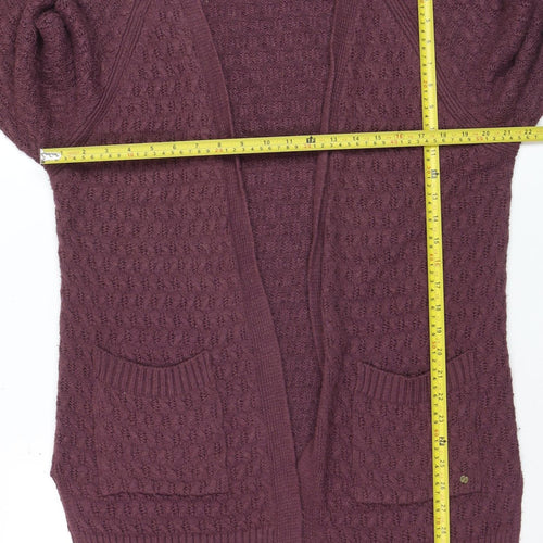 Fat Face Women’s Purple Chunky Knit Long Sleeve Cardigan Size 12