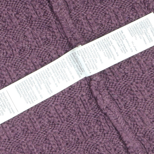 Fat Face Women’s Purple Chunky Knit Long Sleeve Cardigan Size 12