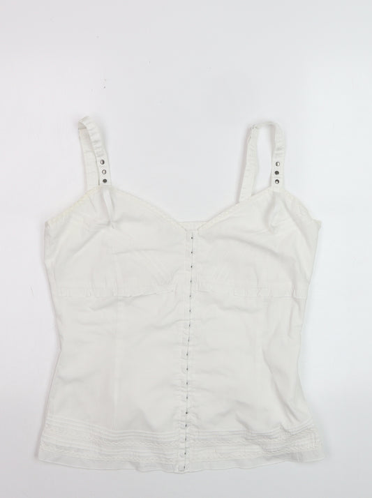 Salt & Pepper Women's White Camisole Top Size 14 Adjustable Straps