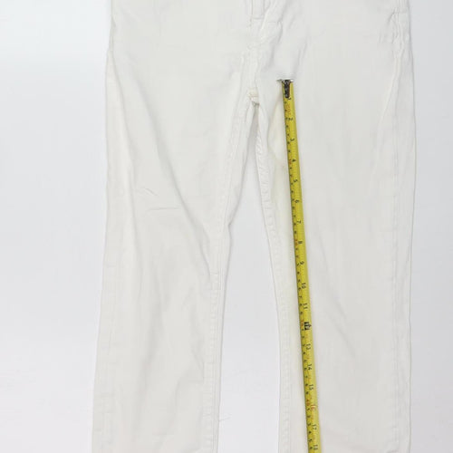 Zara Woman White Slim Fit Ankle Zip Jeans Size 14