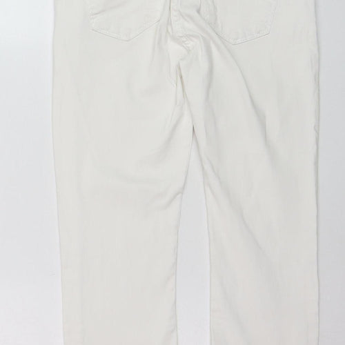 Zara Woman White Slim Fit Ankle Zip Jeans Size 14
