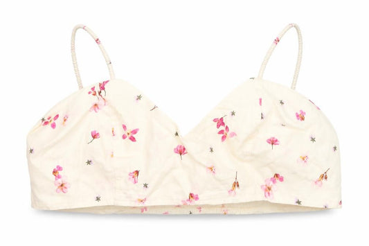 Front view of H&M Women’s Ivory Floral Linen Blend Camisole Top, size L