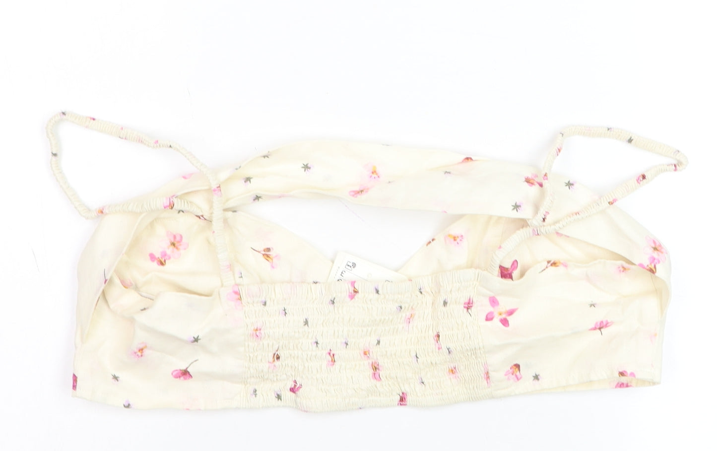 H&M Women’s Ivory Floral Linen Blend Camisole Top Size L