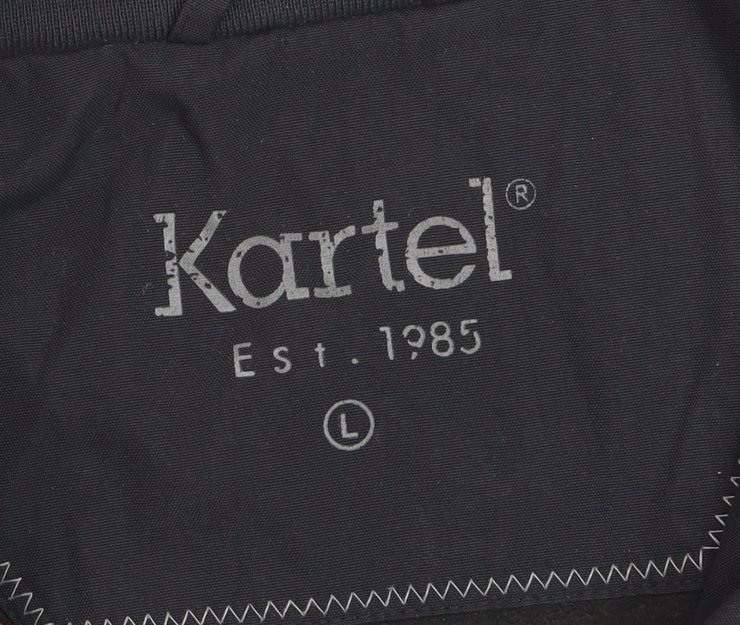 Kartel Men's Black L Basic Full Zip Nylon Casual Jacket