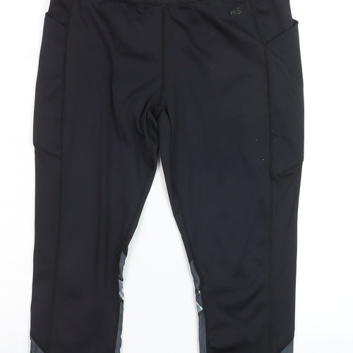 Helen Steele x Dunnes Stores Black Capri Leggings Women's M Breathable Stretch