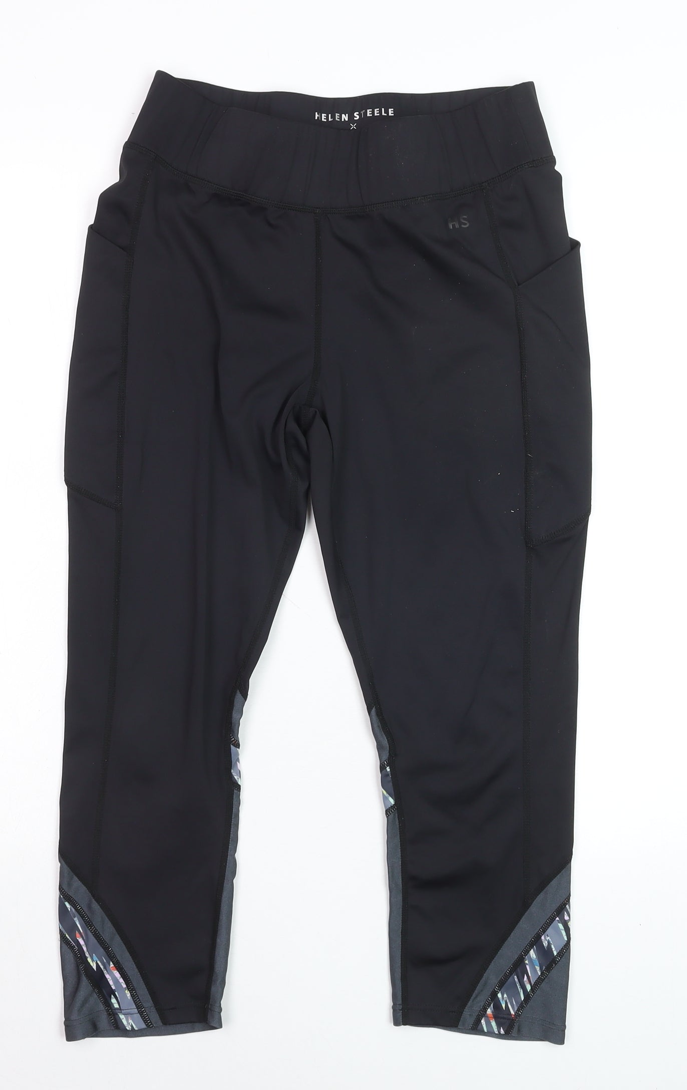 Helen Steele x Dunnes Stores Black Capri Leggings Women's M Breathable Stretch