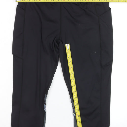 Helen Steele x Dunnes Stores Black Capri Leggings Women's M Breathable Stretch