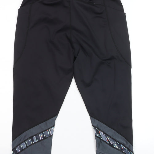 Helen Steele x Dunnes Stores Black Capri Leggings Women's M Breathable Stretch