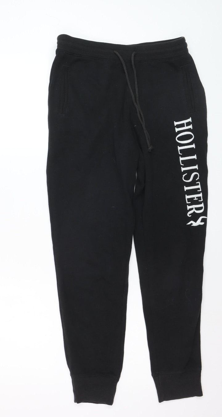 Hollister Men Black Small Sweatpants Jogger Cotton Blend Tapered Fit