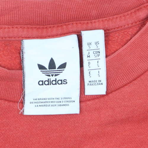 Adidas Men's Red Small Pullover Sweatshirt with 3-Stripes Logo
