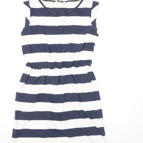 Boden Women Blue White Striped T-Shirt Dress Size 10