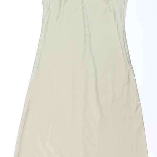 Nasty Gal Women Beige Size 12 Slip Midi Satin Dress