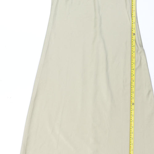 Nasty Gal Women Beige Size 12 Slip Midi Satin Dress