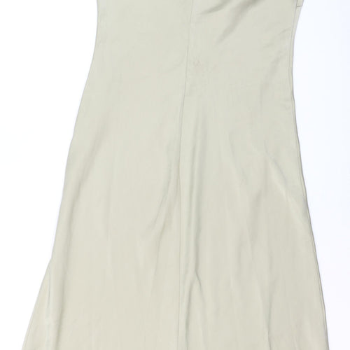 Nasty Gal Women Beige Size 12 Slip Midi Satin Dress