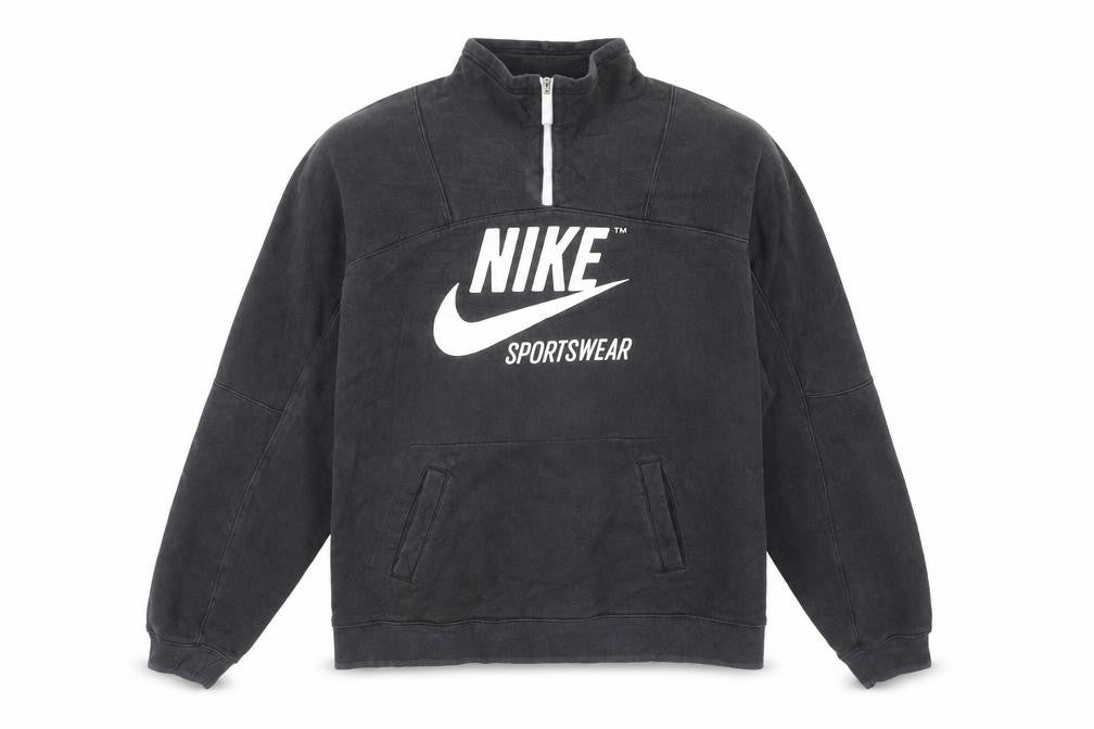 Front view of Nike Men's Black XL 1/4 Zip Sportswear Pullover Sweatshirt