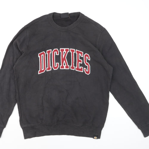 Dickies Men's Black Pullover Sweatshirt Medium Crew Neck Embroidered Logo