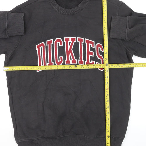 Dickies Men's Black Pullover Sweatshirt Medium Crew Neck Embroidered Logo