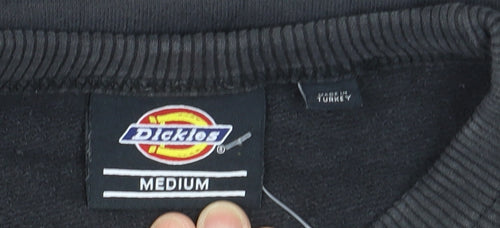 Dickies Men's Black Pullover Sweatshirt Medium Crew Neck Embroidered Logo