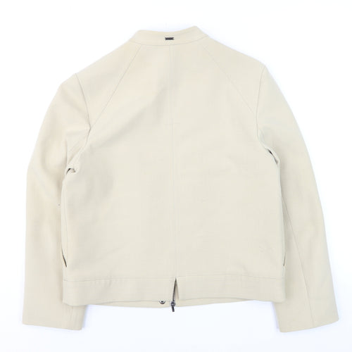 Armani Jeans Women’s Beige Short Twill Zip Jacket Size 16