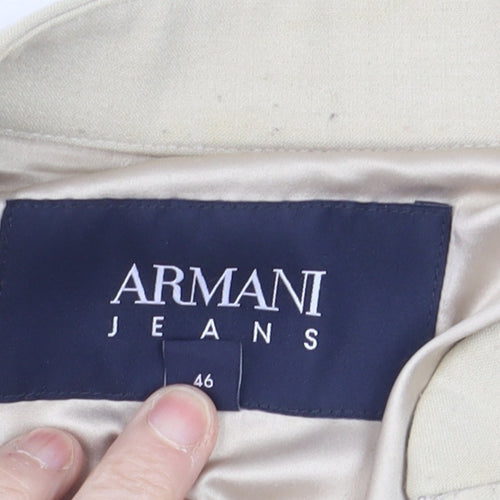 Armani Jeans Women’s Beige Short Twill Zip Jacket Size 16