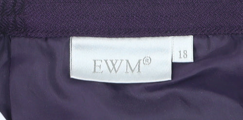 EWM Women's Purple Size 18 Knee Length Trumpet Skirt