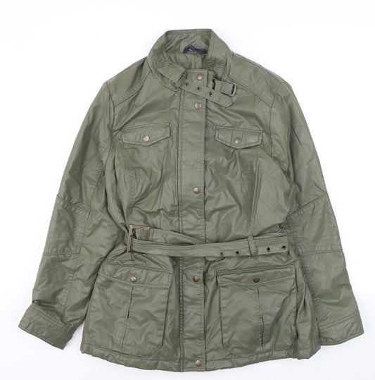 Marks and Spencer Women Green Belted Military Jacket Size 18
