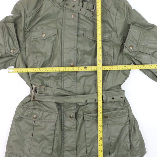 Marks and Spencer Women Green Belted Military Jacket Size 18
