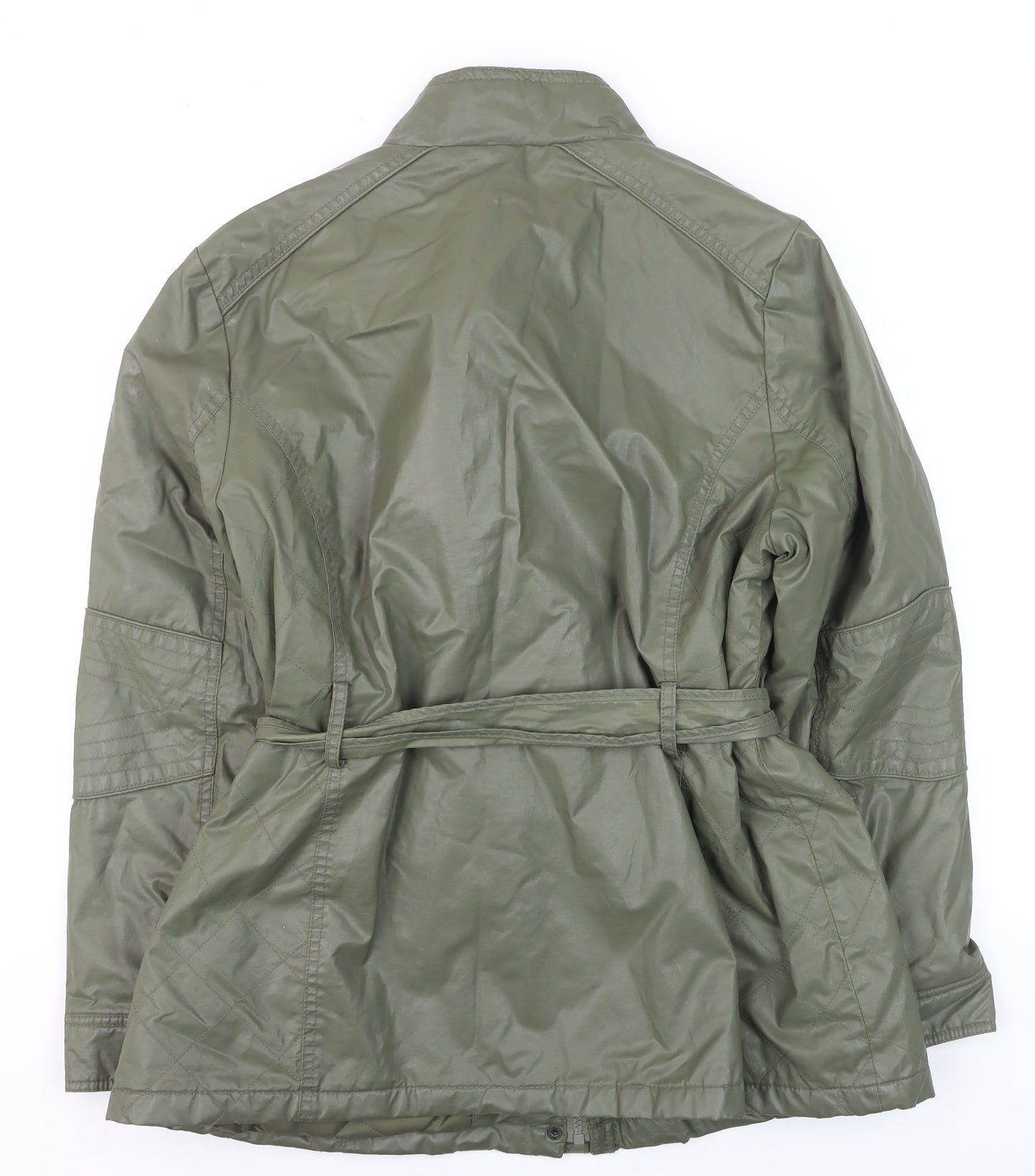 Marks and Spencer Women Green Belted Military Jacket Size 18