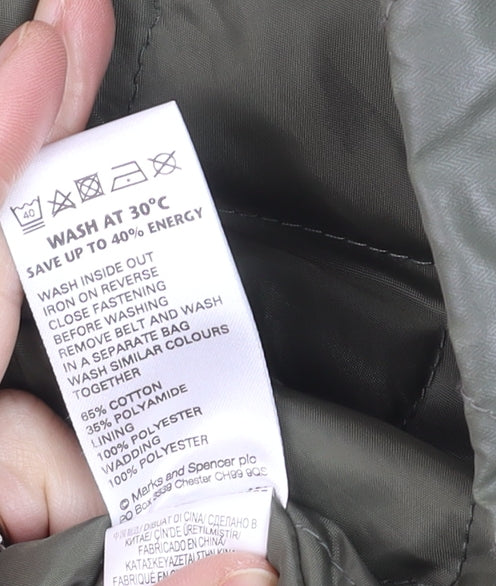 Marks and Spencer Women Green Belted Military Jacket Size 18