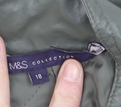 Marks and Spencer Women Green Belted Military Jacket Size 18