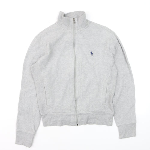 Ralph Lauren Men's Grey Full Zip Cotton Jumper Small