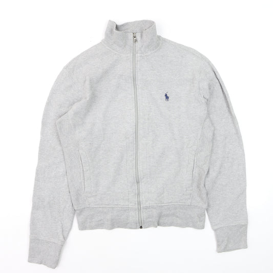 Ralph Lauren Men's Grey Full Zip Cotton Jumper Small