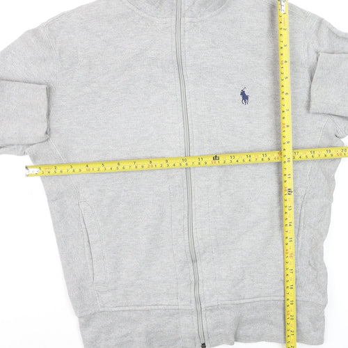 Ralph Lauren Men's Grey Full Zip Cotton Jumper Small