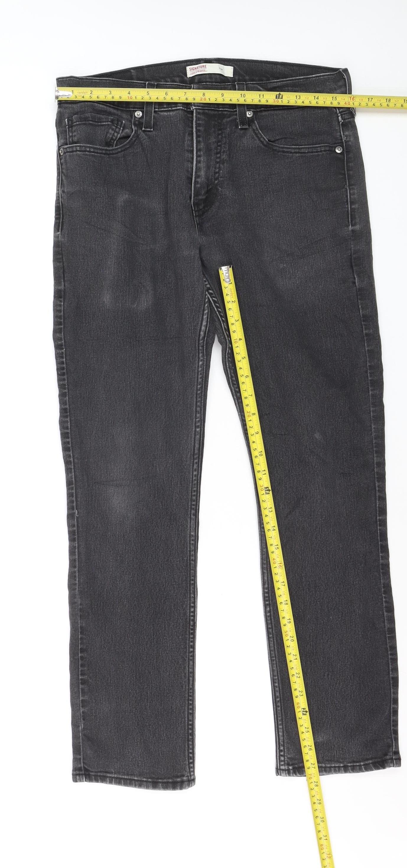 Levi Strauss Women's Black Slim Straight Jeans Size 14