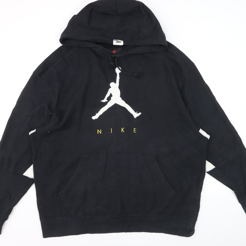 Nike Jordan Mens Black 2XL Pullover Hoodie with Logo Graphic
