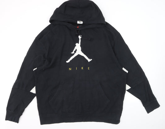 Nike Jordan Mens Black 2XL Pullover Hoodie with Logo Graphic