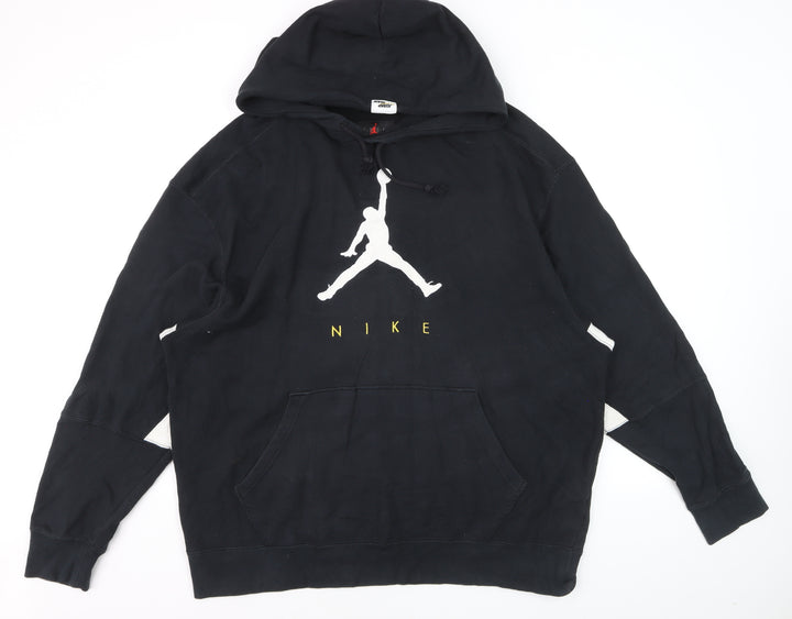 Nike Jordan Mens Black 2XL Pullover Hoodie with Logo Graphic