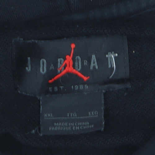 Nike Jordan Mens Black 2XL Pullover Hoodie with Logo Graphic