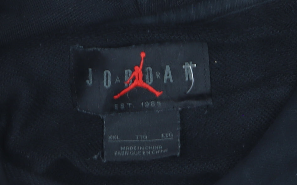 Nike Jordan Mens Black 2XL Pullover Hoodie with Logo Graphic