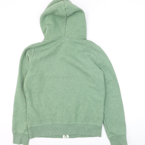 Superdry Women's Green Hoodie Jacket Size 12 Full Zip Hooded Track Style