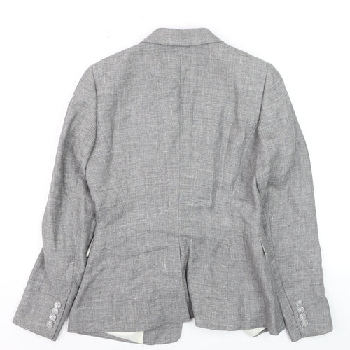 Reiss Women Grey Wool Blend Slim Fit One-Button Blazer UK 10