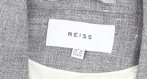 Reiss Women Grey Wool Blend Slim Fit One-Button Blazer UK 10