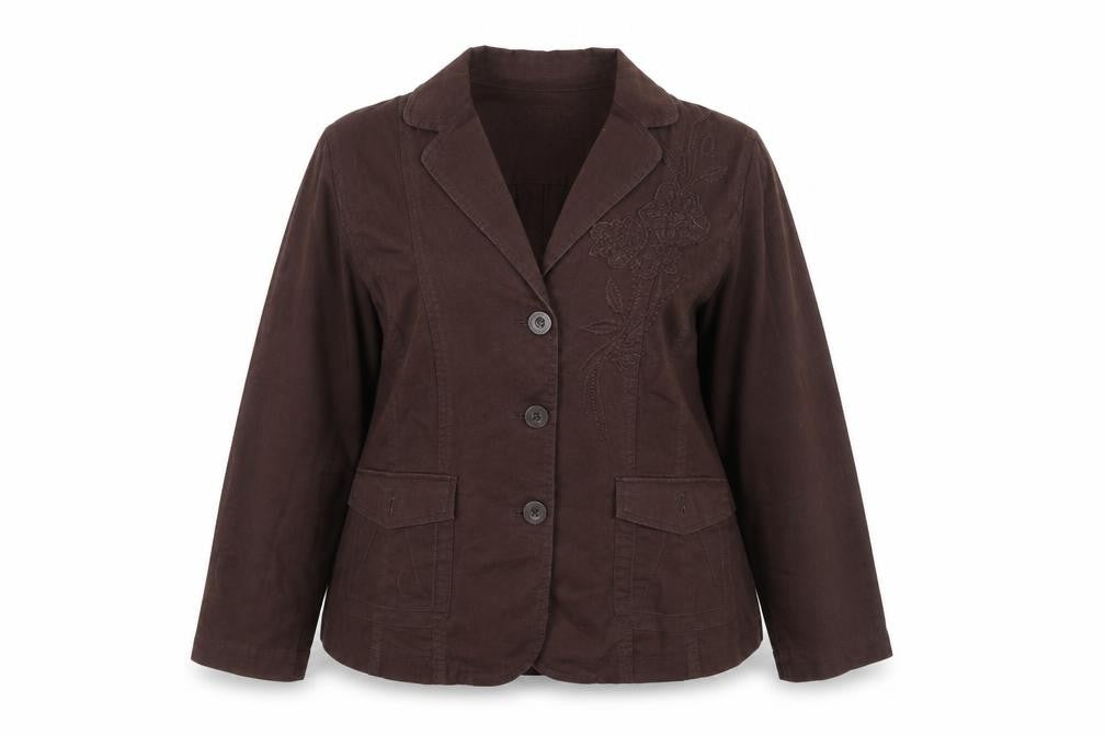 Rocha John Rocha Petite Women’s Brown Linen Blend Blazer Size 18