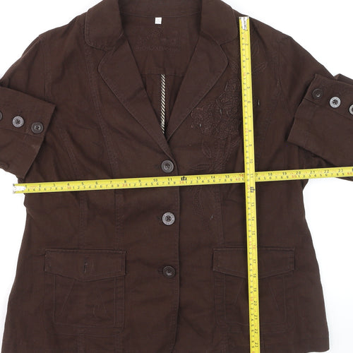 Rocha John Rocha Petite Women’s Brown Linen Blend Blazer Size 18