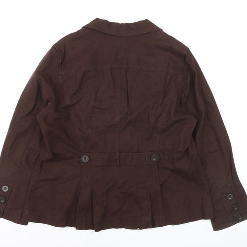Rocha John Rocha Petite Women’s Brown Linen Blend Blazer Size 18