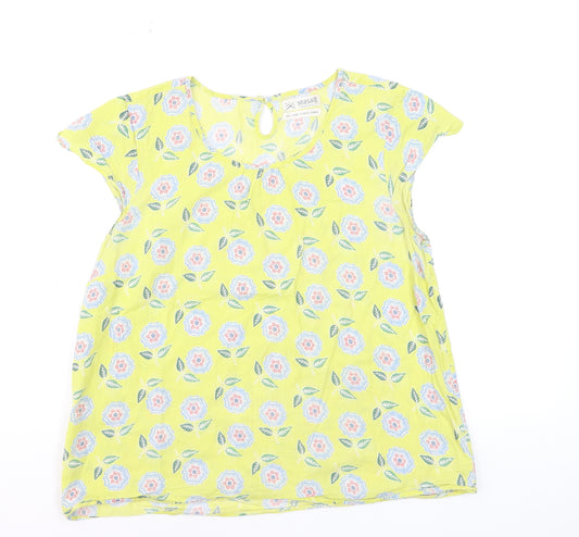Seasalt Women’s Yellow Floral Cotton Tunic Blouse Size 12