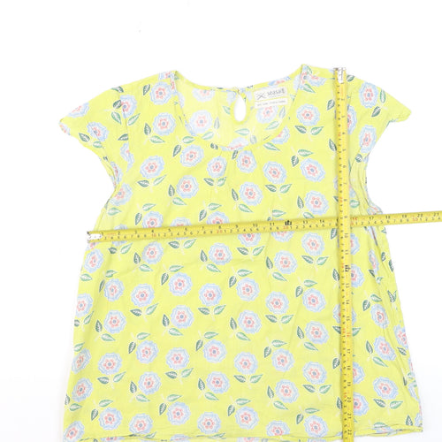 Seasalt Women’s Yellow Floral Cotton Tunic Blouse Size 12